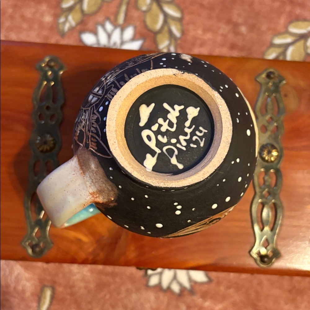 Like New Pitch Pine 24’ Handcrafted Ceramic Owl and Moon Mug - Picture 5 of 7